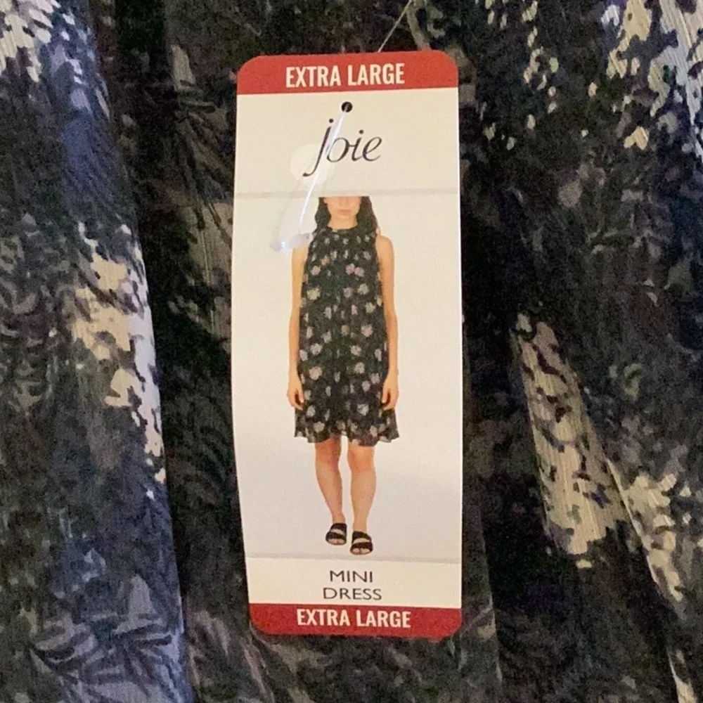 Joie Mini Dress Size Large Blue Baltic Print Shift Sleeveless Flowy NWT